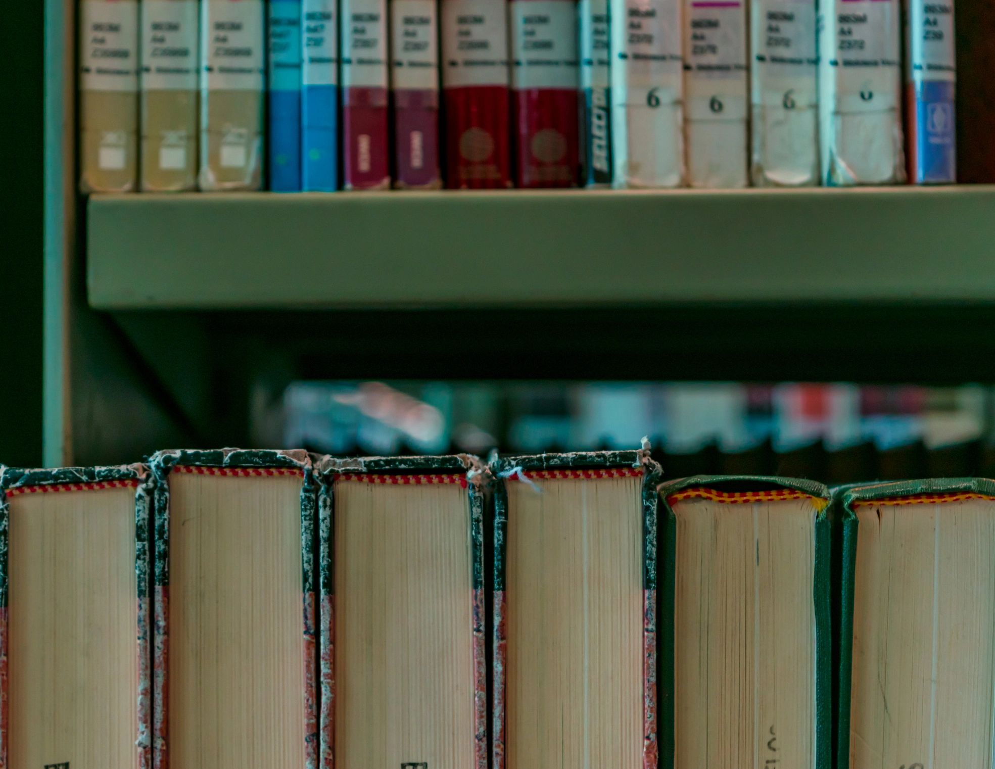 Library shelves representing careful research and study
