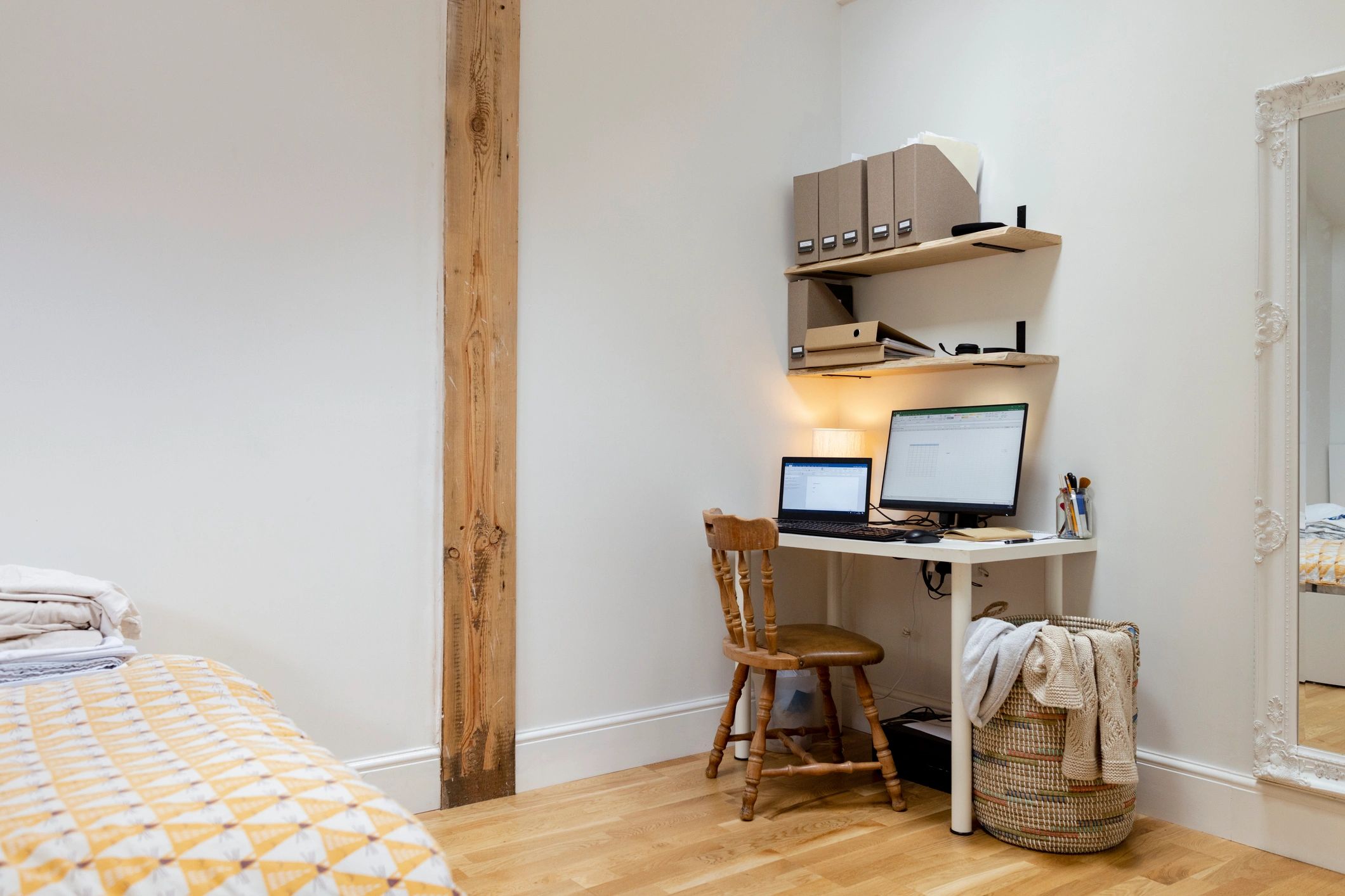 Study desk with books and workspace